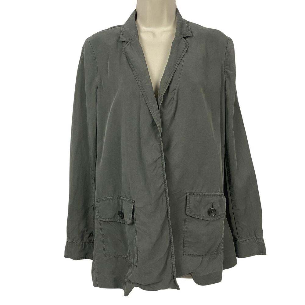Banana Republic Blazer Jacket Women Small Army Green Deconstructed Casual Safari